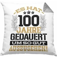 Trendation Dekokissen 100. Geburtstag Lustig Geschenk Männer Frauen Geschenkidee zum 100er