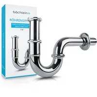 Bächlein Siphon Universaler Röhrensiphon, (flexibler Waschbeckenablauf), Einfache Montage - Hochwertiger Chrom-Ablauf