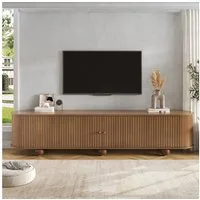 Celya TV-Schrank RundungenTV Lowboard mit Schiebetüren (Retro TV Möbel, Wohnzimmermöbel, mit Kugelfüße) Geeignet für Wohnzimmer