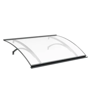 Vordach München, Pultvordach, Aluminium, Glas, Anthrazit, mit integrierter Regenrinne, individuell konfigurierbar
