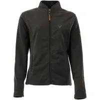 OS Trachten Fleecejacke Kroios Zip-Jacke hochgeschlossen mit Hirsch-Stickerei auf der linken Brust