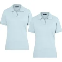 James & Nicholson Poloshirt Doppelpack Feines Damen Piqué-Poloshirt mit gestrickten Bündchen JN071 (Doppelpack, 2er-Pack) Sportlicher Schnitt mit Seitenschlitzen