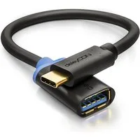 deleyCON deleyCON 0,2m USB C OTG Adapter Kabel USB 3.0 USB-C zu USB-A Buchse Smartphone-Adapter