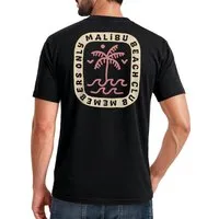 Neverless Print-Shirt Herren T-Shirt Backprint Surfer Style mit Grafik Aufdruck Malibu mit Print