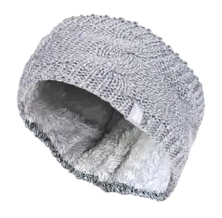 Damen Kabel gestrickt Fleece gefüttert Thermal Winter Ohrwärmer Stirnband