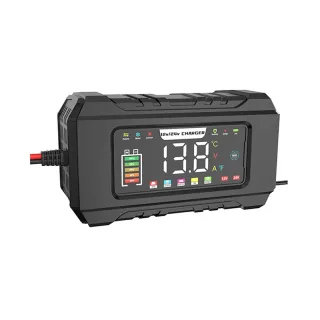RJtianye 9 Stage Charging 12V 15A / 24V 8A Large Color Screen Battery Charger Trickle Charge Mode for 12V 2Ah-200Ah / 24