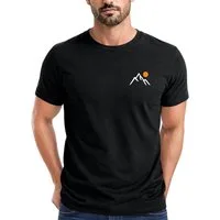 Neverless Print-Shirt Herren T-Shirt mit Bergmotiv, Minimalistisches Outdoor Grafikshirt mit Print