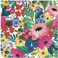 Star Geschenkpapier, Geschenkpapier mit Blumen Motiv 70cm x 2m Rolle Bunt