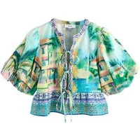 Next Kurzarmbluse Top mit Puffärmeln (1-tlg)