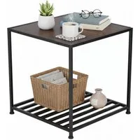 relaxdays Beistelltisch Industrial mit Ablage, Industrial-Schwarz