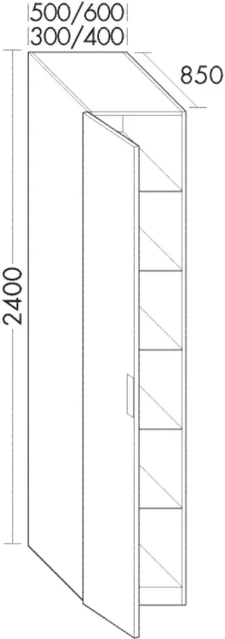 Burgbad Hochschrank rc40 System PG2 2400x600x850 Anthrazit Ultramatt, HSMM060RF5781 HSMM060RF5781