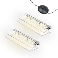 kalb LED Glaskantenbeleuchtung LED Glaskantenbeleuchtung Clip Set 3000K/5000K Transparent Plug & Play, 2er Set warmweiß