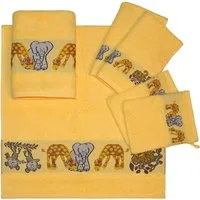 Dyckhoff Handtuch Set Affe, Walkfrottee (Set, 6-St), mit Tierbordüre, 2 Handtücher, 2 Gästetücher, 2 Waschhandschuhe