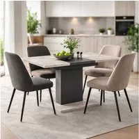 OTTO home Esstisch Boston, Säulentisch, Speisetisch, Küchentisch, ausziehbar bis 150 cm, Platz für bis zu 6 Personen, verlängerbar durch Einlegeplatte