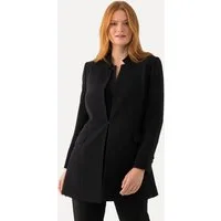 Ulla Popken Sommerjacke Acetat-Blazerjacke Stehkragen Hakenverschluss