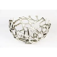 ARTRA Dekoschale Aluminium Schale "Klara" Silber rund Dekoschale Korallen Tischschale (1 St)