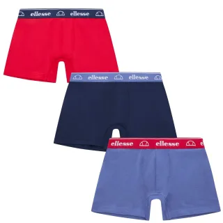 Ellesse - Boxershorts für Herren, Low Rise (3er-Pack) (Rot/Marine/Blau)