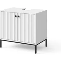 Vicco Waschbeckenunterschrank Eliza, Weiß Riffel, 70 x 63 cm (1-St)