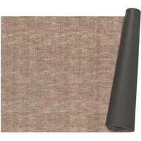 ANRO Küchenläufer Premium Einfarbig RUNNA Läufer Küchenteppich Stoff-Teppich, Rechteckig, Höhe: 3 mm, Stoff schmutzabweisend 67x100cm Minimal Braun robust