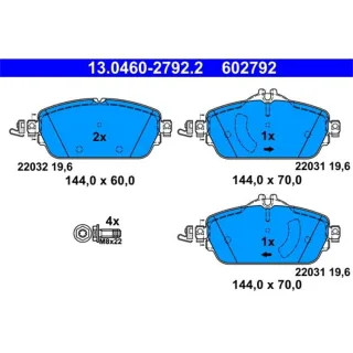 ATE Bremsbel?ge vorne Mercedes C-Klasse W205 E-Klasse W213 2,0