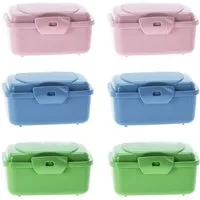HAC24 Lunchbox Mini Snackbox Aufbewahrungsdose Küche Obst Gemüse Vesperdose, Kunststoff, (6-tlg), 350 ml mit Klick Verschluss