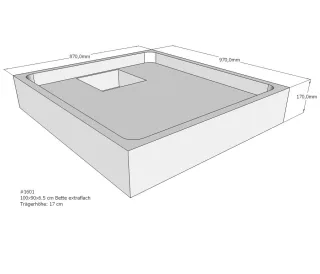 Neuesbad Wannenträger für Bette extraflach 100x90x6,5 SD22028