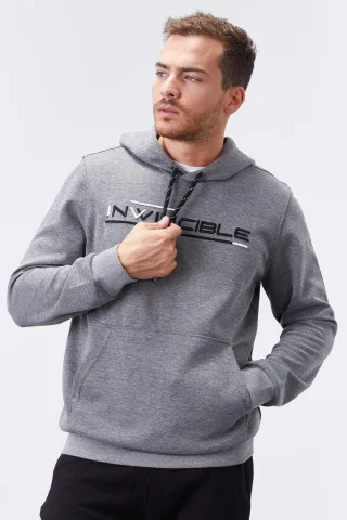Herren Kapuzensweatshirt mit Druck und Tasche