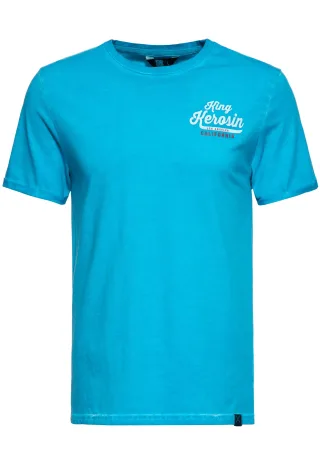 King Kerosin Herren Oil Washed T-Shirt Speedshop King Kerosin blau