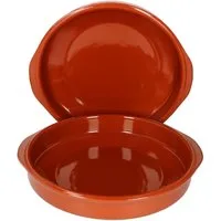 MamboCat Tapas-Schale 2er Set Cazuela Bernd XXXL Ø 31,5cm Tonschalen mit Griffen, Ton