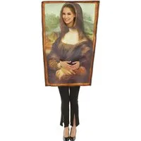 p`tit clown Kostüm Mona Lisa Verkleidung Gemälde-Tunika für Erwachsene