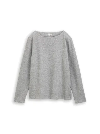 Tom Tailor - Soft-Touch Sweatshirt mit Knopf-Details medium silver grey melange - Gr. - XXL