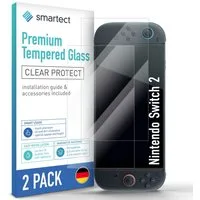 smartect Displayschutzglas Schutzglas Panzerfolie Klar für Nintendo Switch 2, Set, 2 Stück, Schutzfolie Glasschutz Bildschirm