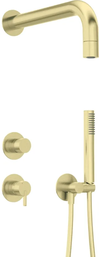 Neuesbad Serie 600 Unterputz Dusch-Set mit fester Kopfbrause Neuesbad Oberfläche: gold gebürstet NB1NQS_R9XK1
