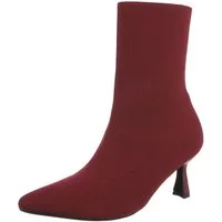 Ital-Design Elegante Stiefelette mit elastischem Obermaterial und Absatz Stiefelette (90560551) Pfennig-/Stilettoabsatz Stiefeletten in Weinrot