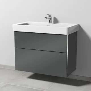 Sanipa 3way Waschtischunterbau zu Laufen Pro S Waschtisch mit 2 Auszügen, Anthrazit-Glanz BS76979