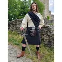 Vehi Mercatus Wikinger-Kostüm Schottenrock schwarz, 8 Yard Kilt
