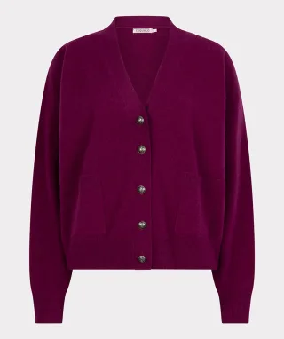 Esqualo - Cardigan mit V-Ausschnitt lila - Gr. - L