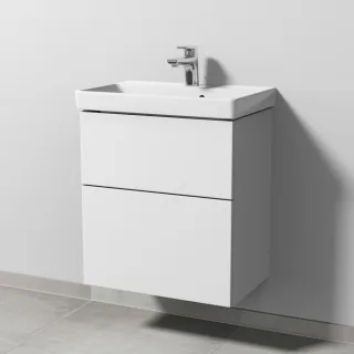 Sanipa 3way Waschtischunterbau zu Villeroy & Boch Avento Waschtisch mit 2 Auszügen, Weiß-Soft SM62043