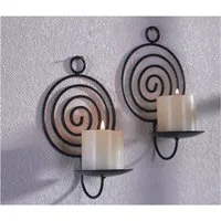 Gravidus Wandkerzenhalter 2er Wandkerzenhalter, Spirale Metall Schwarz