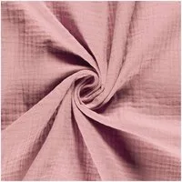 maDDma Stoff 50x130cm Musselin Stoff uni Meterware Mulltuch, muschelrosa