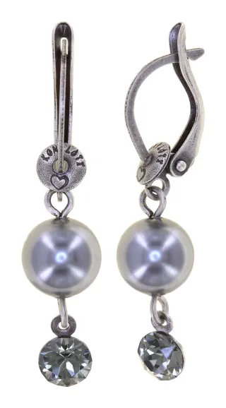konplott - Ohrringe - Pearl Shadow silver