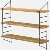 Holz Lichter Wandregal Wandregal verstellbar rustikal, Hängeregal, Schweberegal, Wandboard, verschiedene Farben, Höhenverstellbare Ablagen, Holz-Metall-Design, vielseitig einsetzbar