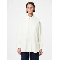 pieces Hemdbluse PCMELIA LS LOOSE SHIRT WVN NOOS BC mit abgerundetem Saum