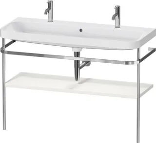 Duravit Happy D.2 Plus c-shaped Set mit Metallkonsole Nordic Weiß Seidenmatt 1175x490x850 mm - HP484 HP4849O39390000