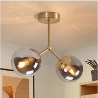 ZMH Deckenleuchte Glas Deckenlampe Flur: Vintage E27 Flurlampe