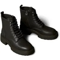 Calvin Klein Jeans CHUNKY LACE UP ZIP BOOT Schnürboots Schnürstiefelette, Plateauboots, Festival, mit Anziehlasche