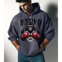 RMK Hoodie Herren Pullover Kapuzenpullover Langarm Boxen Gym Gorilla Oversize mit Kapuze