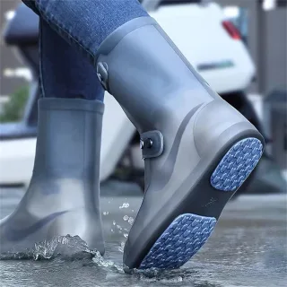 XANES 1 Pair Rain Boot Bicycle Shoe Covers Waterproof Silicone High Top Non-slip Shoes Protector Outdoor Reusable Thicke