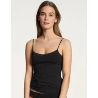 CALIDA Spaghettitop Cate Satin-Einsatz, Single Jersey Qualität, elastisch, weich, feminin