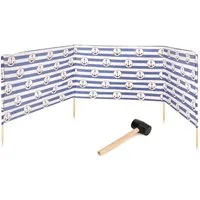 Garronda Windschutz Strand Sichtschutz 4m lang mit Gummihammer Garten Meer GAEX001